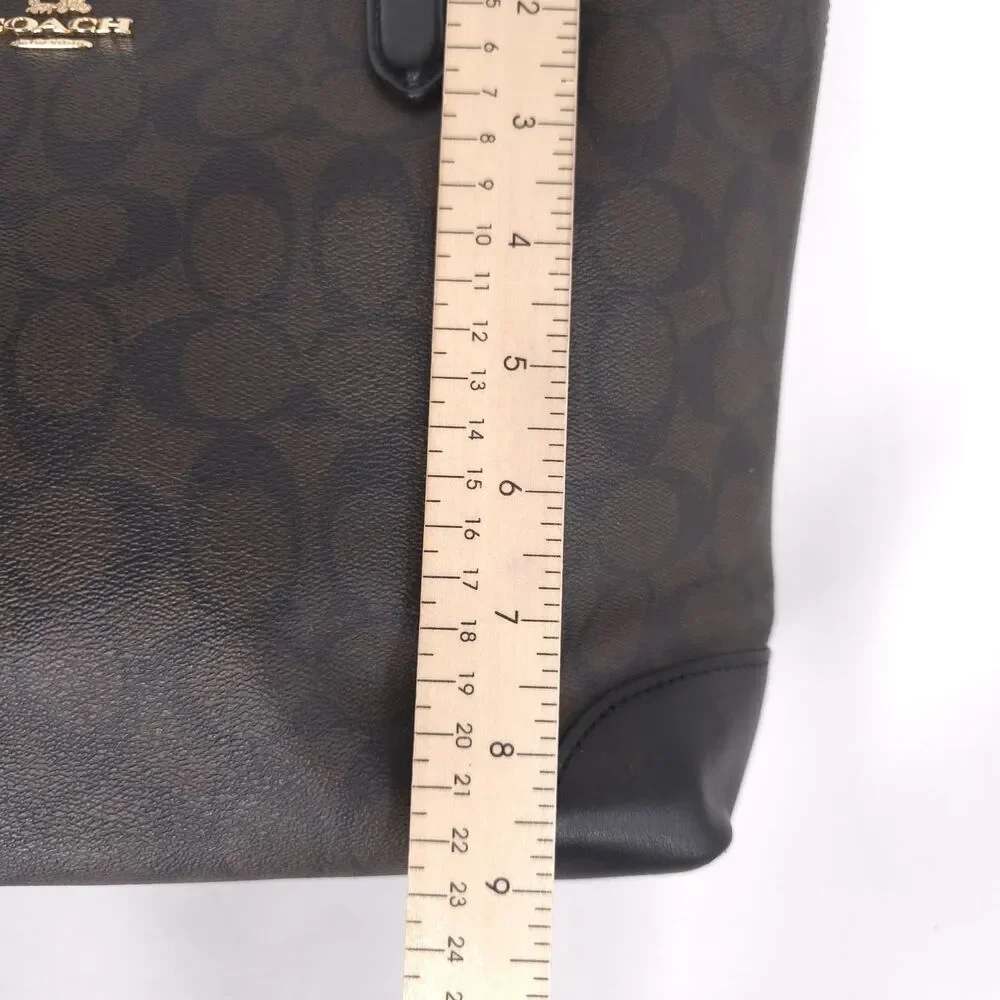 COACH Signature Zip Tote Brown Black Shoulder Bag A1822-F29208‎